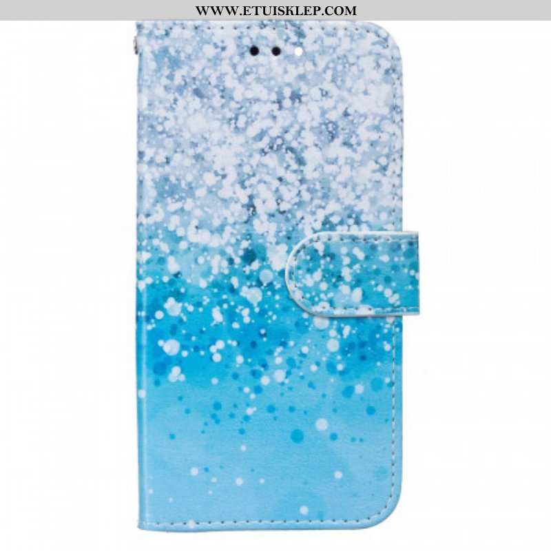 Etui Folio do Samsung Galaxy A13 5G / A04s Gradient Niebieskiego Brokatu